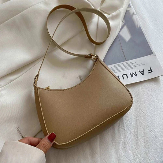 Handbags Retro Solid Color PU Leather Shoulder Underarm Bag - Edsel Rosa LLC