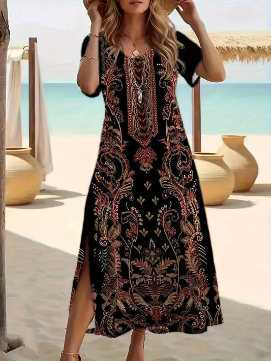 Elegant loose casual dress for women combining comfort and style