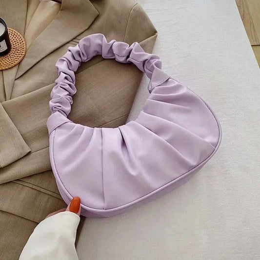 Fashion Pleated Handlebags for Women PU Cloud Bags - Edsel Rosa LLC