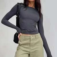 Women Short Sleeve T-shirts Causal O Neck Solid Slim Fit Tee - Edsel Rosa LLC