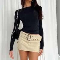 Women Short Sleeve T-shirts Causal O Neck Solid Slim Fit Tee - Edsel Rosa LLC