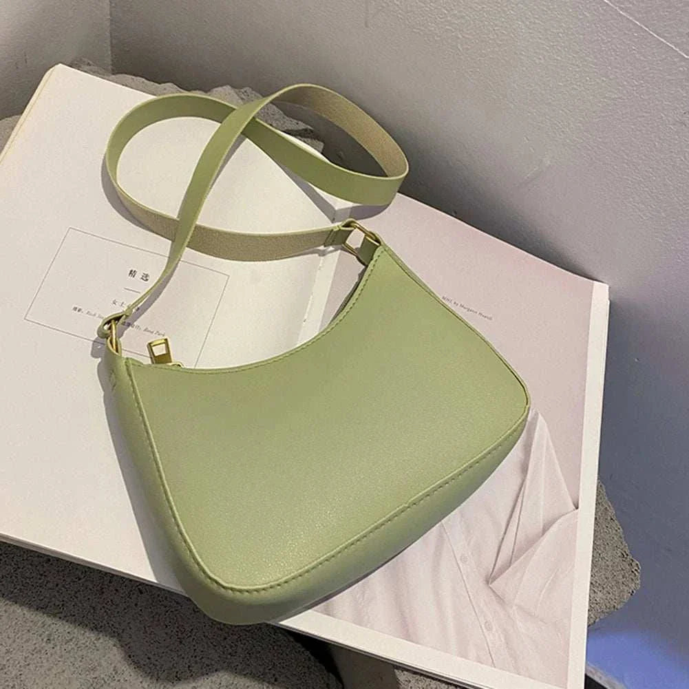 Handbags Retro Solid Color PU Leather Shoulder Underarm Bag - Edsel Rosa LLC