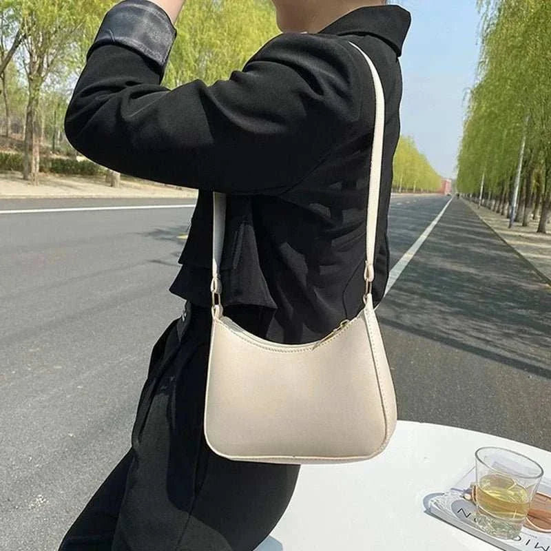 Handbags Retro Solid Color PU Leather Shoulder Underarm Bag - Edsel Rosa LLC