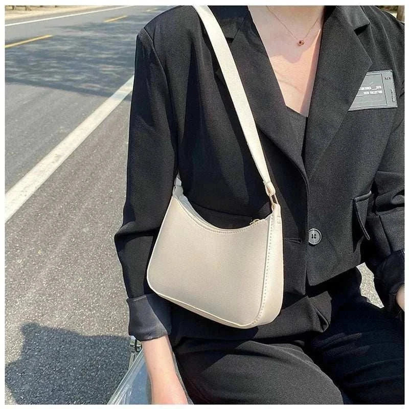 Handbags Retro Solid Color PU Leather Shoulder Underarm Bag - Edsel Rosa LLC