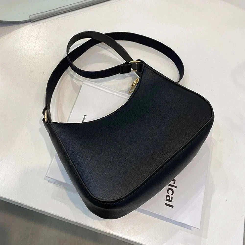 Handbags Retro Solid Color PU Leather Shoulder Underarm Bag - Edsel Rosa LLC