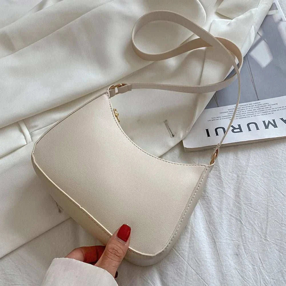 Handbags Retro Solid Color PU Leather Shoulder Underarm Bag - Edsel Rosa LLC