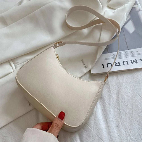Handbags Retro Solid Color PU Leather Shoulder Underarm Bag - Edsel Rosa LLC