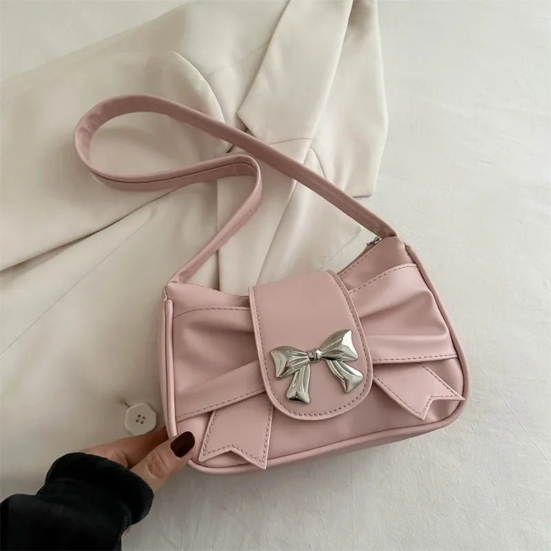 Trendy Bow Shoulder Bag Handbag Casual Underarm Bag - Edsel Rosa LLC