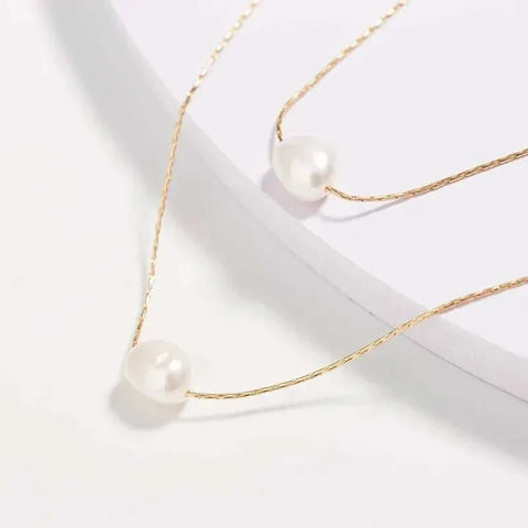 316L Stainless Steel New Fashion Fine Jewelry 2 Layer Natural Freshwater Pearl - Edsel Rosa LLC