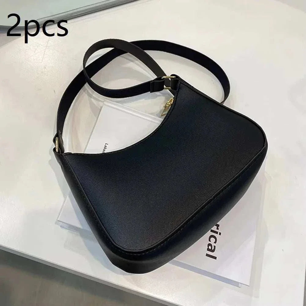 Handbags Retro Solid Color PU Leather Shoulder Underarm Bag - Edsel Rosa LLC