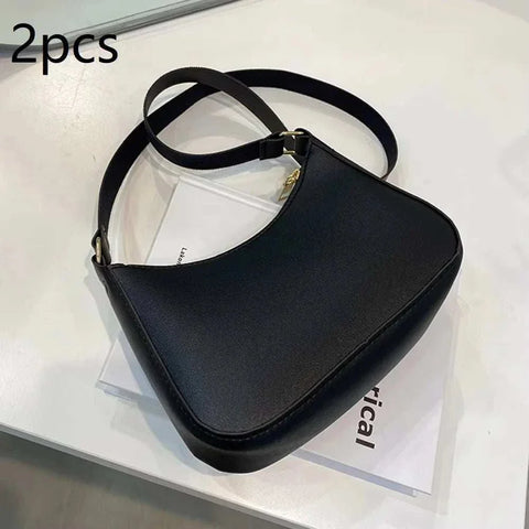 Handbags Retro Solid Color PU Leather Shoulder Underarm Bag - Edsel Rosa LLC