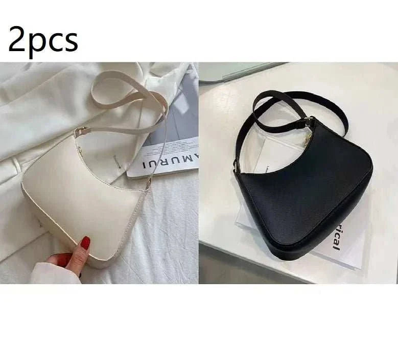 Handbags Retro Solid Color PU Leather Shoulder Underarm Bag - Edsel Rosa LLC