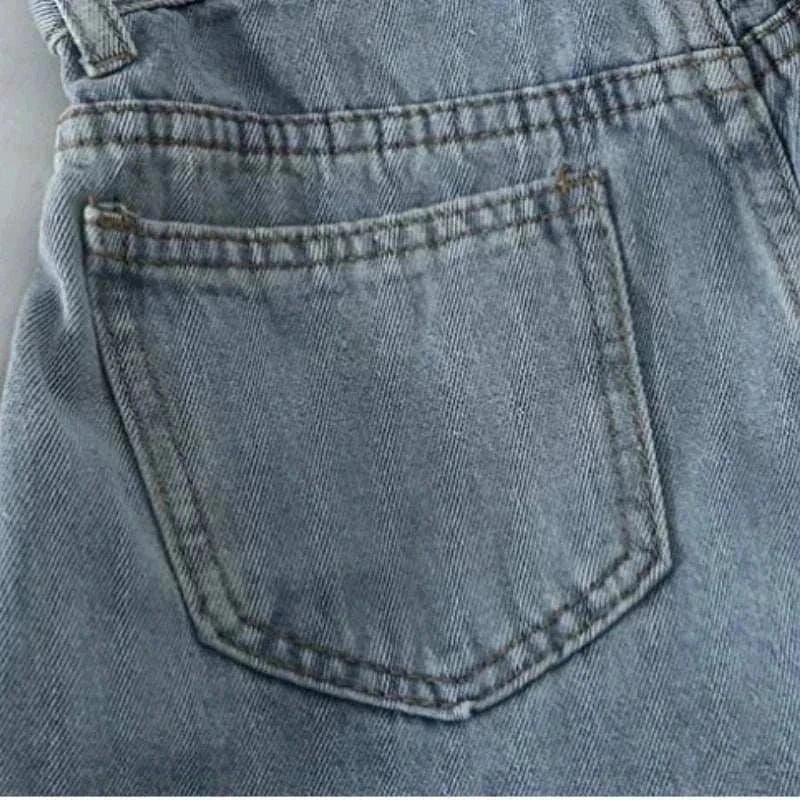 Korean retro high-waist denim shorts for women summer casual wear