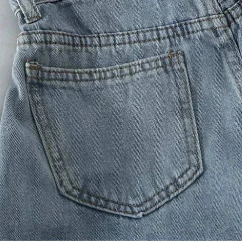 Korean retro high-waist denim shorts for women summer casual wear
