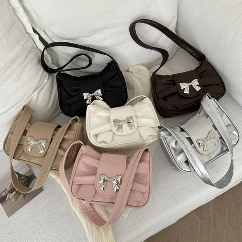 Trendy Bow Shoulder Bag Handbag Casual Underarm Bag - Edsel Rosa LLC