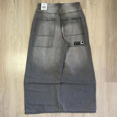 Streetwear Fashion New Multi - pocket Washed Baggy Jeans - Edsel Rosa LLC