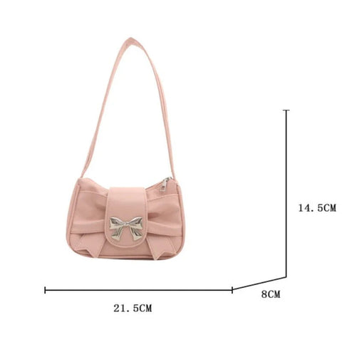 Trendy Bow Shoulder Bag Handbag Casual Underarm Bag - Edsel Rosa LLC