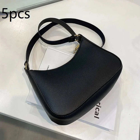 Handbags Retro Solid Color PU Leather Shoulder Underarm Bag - Edsel Rosa LLC