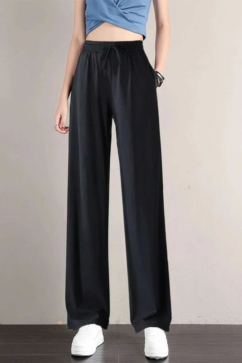 
Summer Women Ice Silk Pants High Elastic Waist - Styled Look
