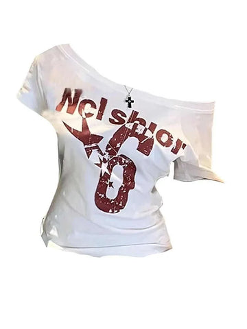 Sport Summer Off shoulder Top Women Sexy Vintage - Edsel Rosa LLC