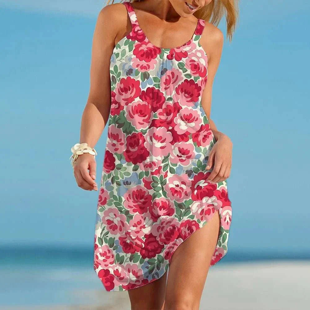 Ethnic Style Women's Slip Dress Bohemain Beach Skirt - Edsel Rosa LLC